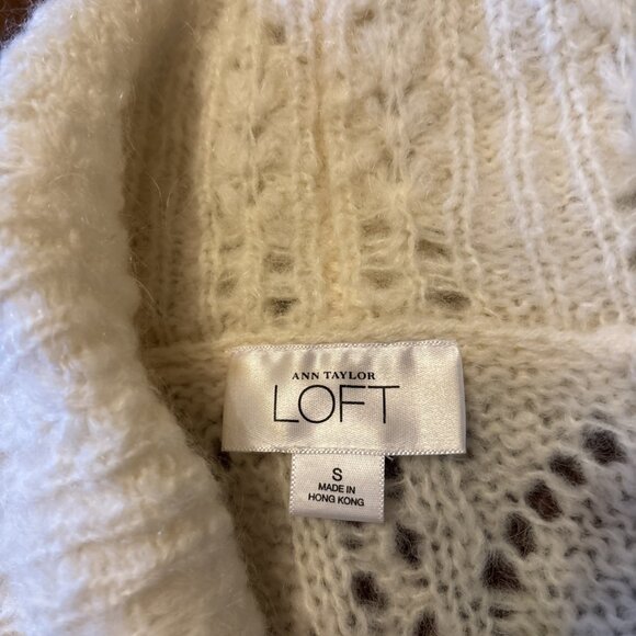 Ann Taylor Loft Ivory Knit Shrug Size Small Mohair & Wool - Picture 4 of 7